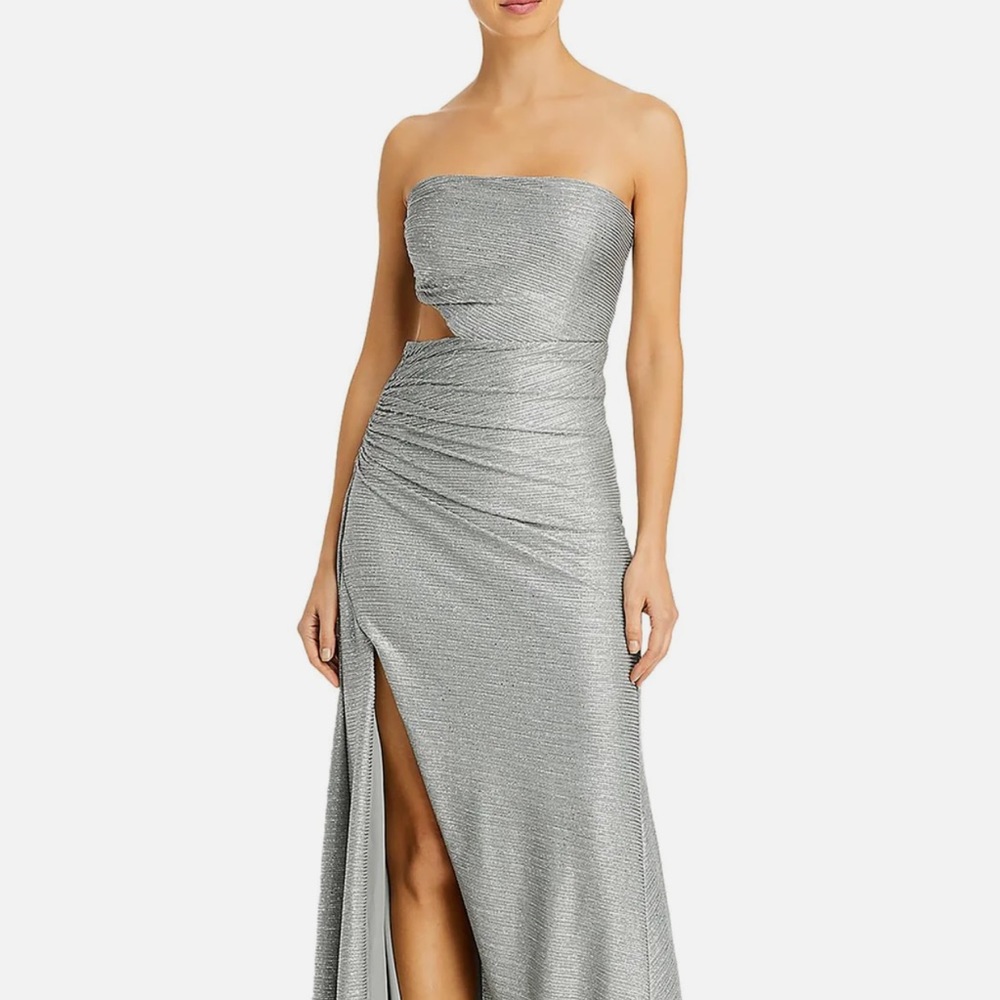 RAMY BROOK  Cut-Out Maxi Evening Dress Silver